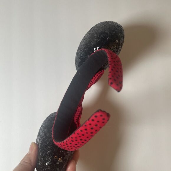 Disney Minnie Mouse Ears Headband Red Now, Sequence Black - Picture 5 of 9